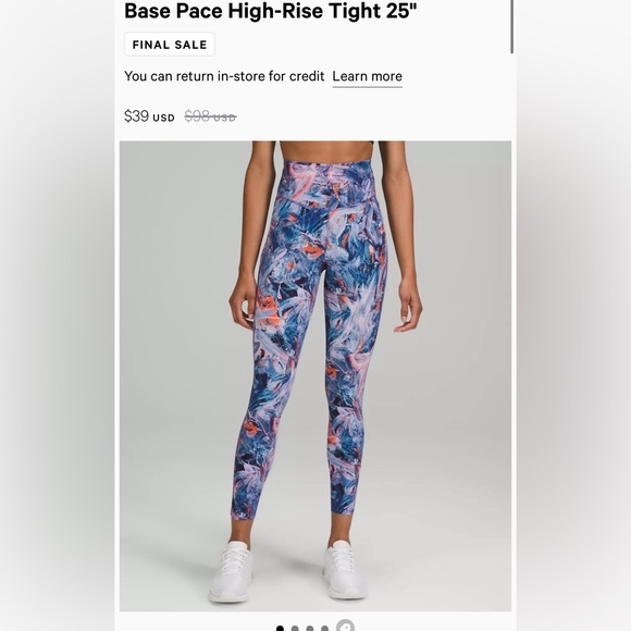 Lululemon Base Pace high rise tight size 2 - Picture 1 of 5